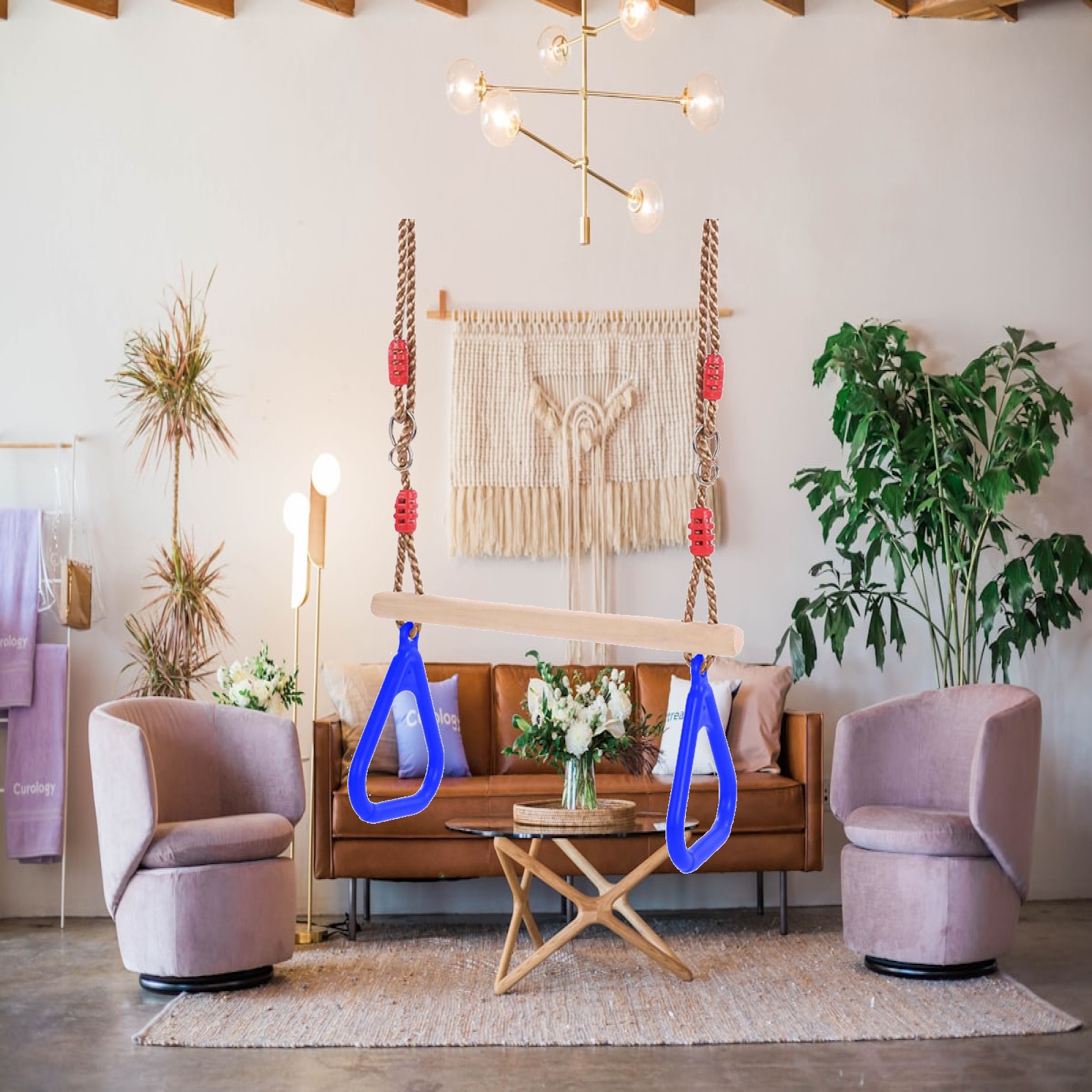 مجموعات أرجوحة للعب في الأماكن - مراجعة Gymnastic Ring Wood وسعره